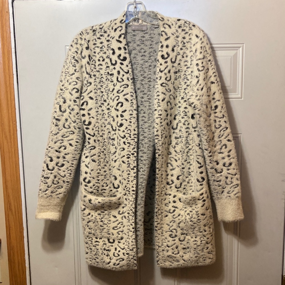 EvoLeopard Print‎ Open Front Sweater S